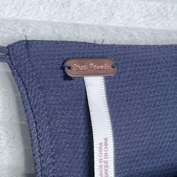 Free People Split Kimono Sleeve Navy Blue Draped Shirt Short Dress XS - Picture 6 of 11